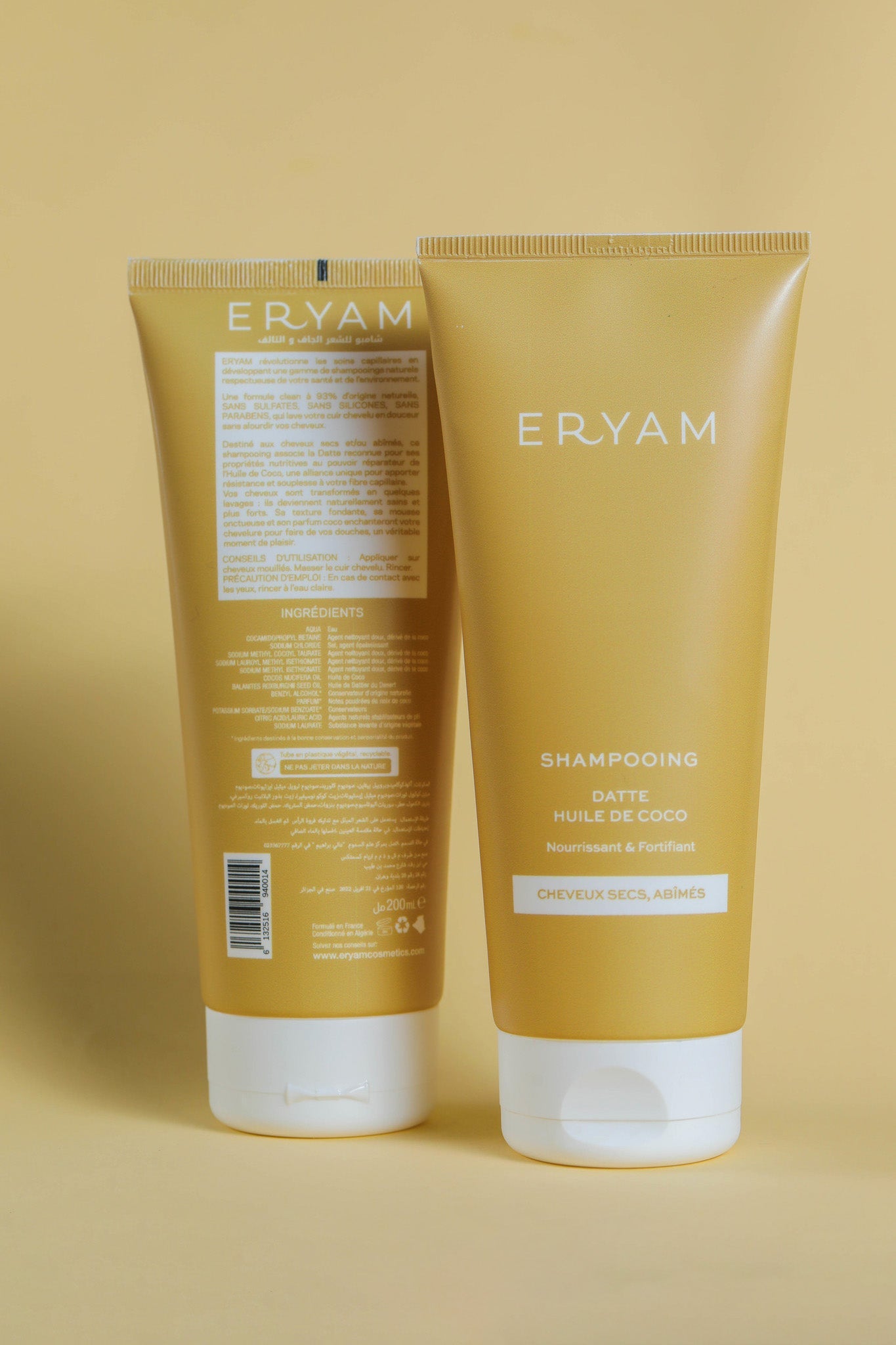 Shampooing Naturel Datte & Huile de Coco - Cheveux secs et/ou abîmés - Eryam
