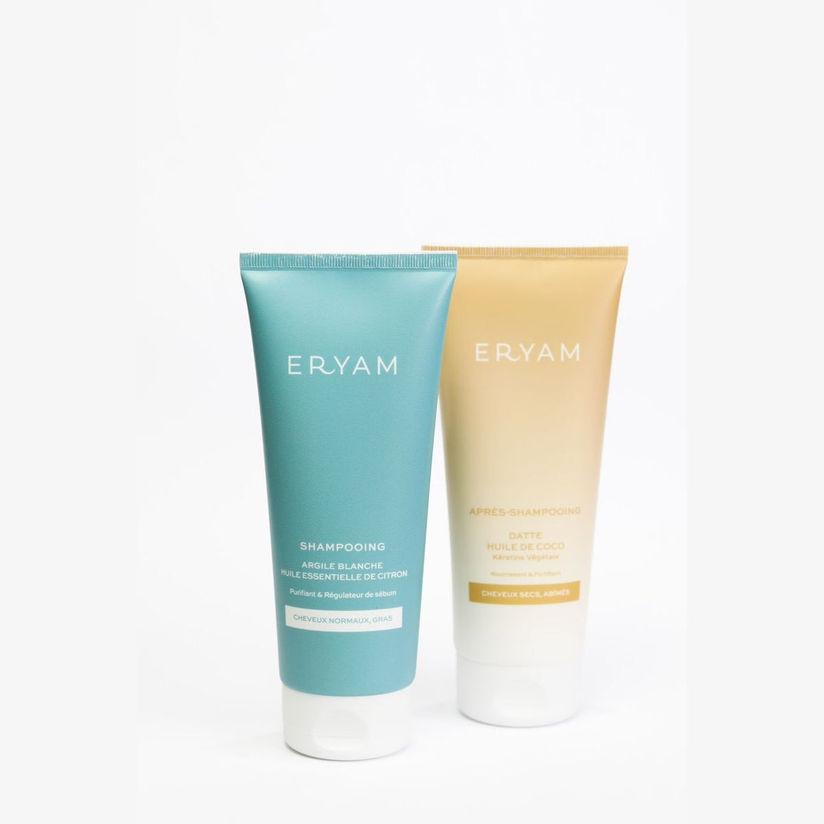 Shampooing argile-citron et après-shampooing datte-coco - Eryam