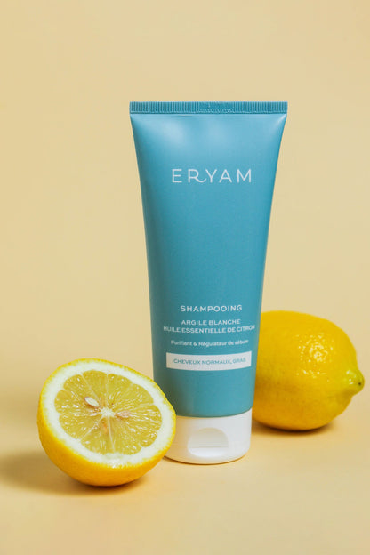 Shampooing argile blanche et citron ERYAM avec citrons